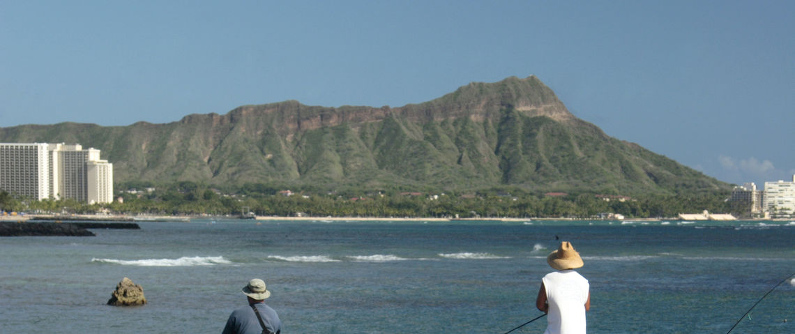 Hawaii beach and mountain view